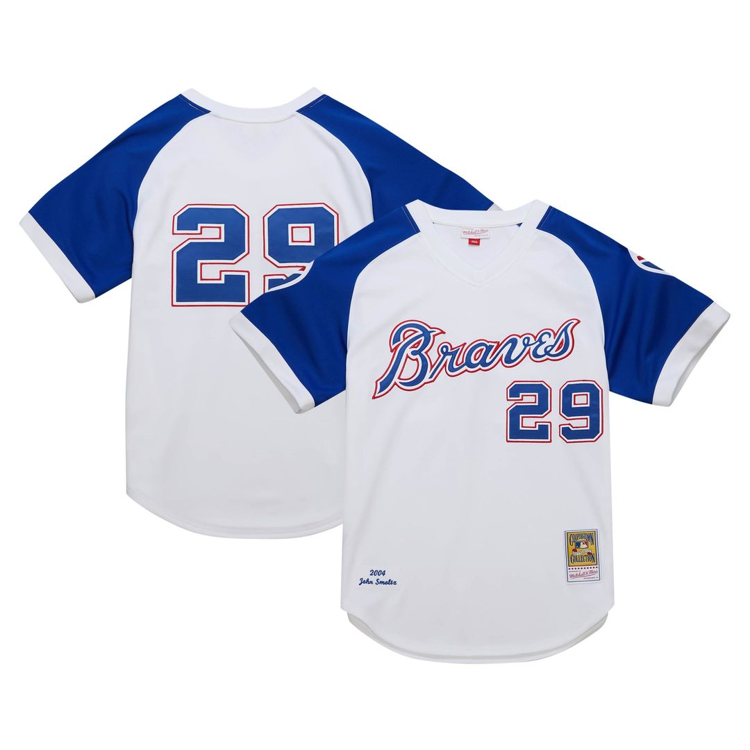 Atlanta Braves Mitchell & Ness John Smoltz 2004 Cooperstown Collection Authentic Throwback Baseball Jersey - White