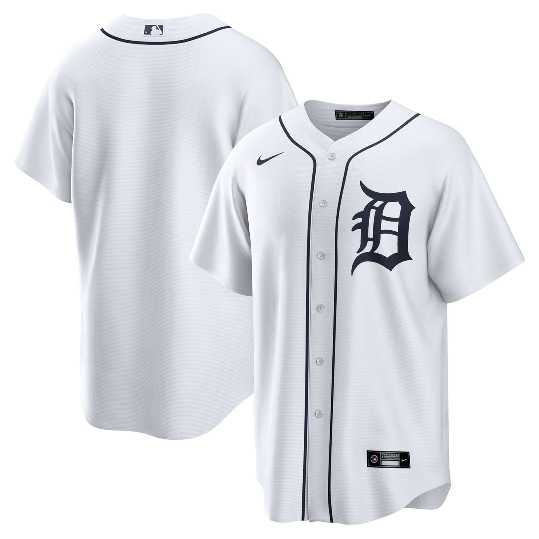 Detroit Tigers Nike Home Replica Team Baseball Jersey - White