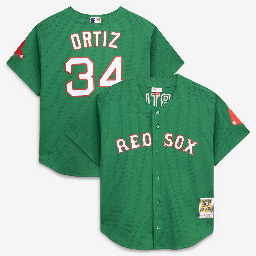 Boston Red Sox Mitchell & Ness David Ortiz Cooperstown Collection Mesh Batting Practice Button-Up Baseball Jersey - Red