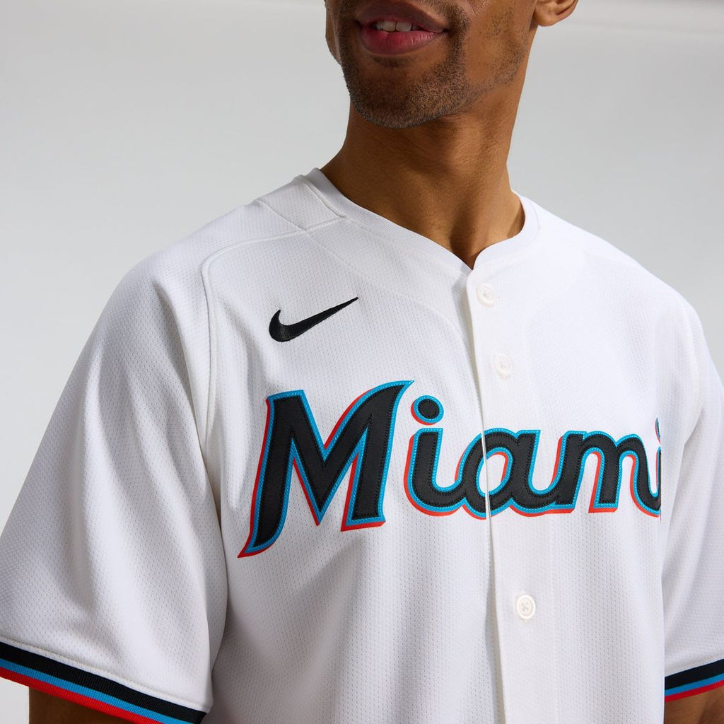 Miami Marlins Nike Home Limited Baseball Jersey - White