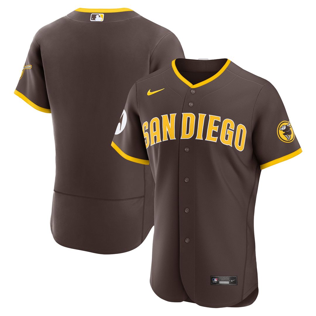 San Diego Padres Nike Alternate Sponsor Patch Authentic Baseball Jersey - Khaki