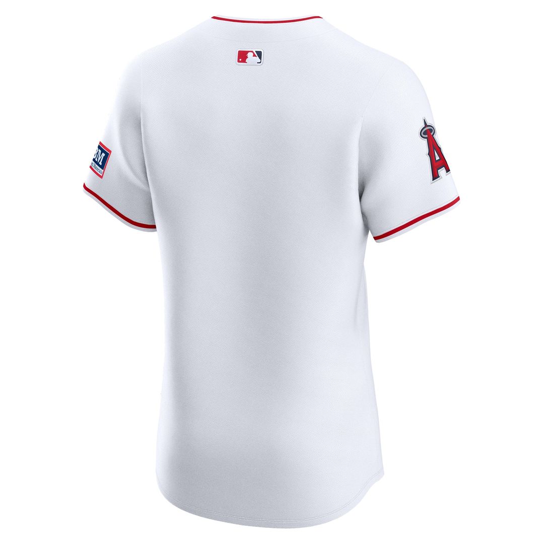 Los Angeles Angels Nike Home Elite Patch Baseball Jersey - White