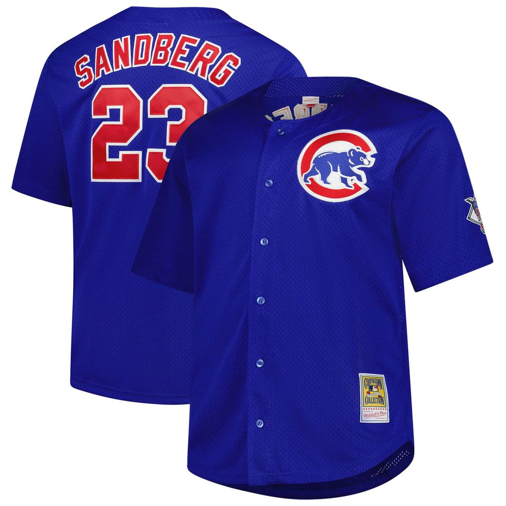 Chicago Cubs Mitchell & Ness Ryne Sandberg Big & Tall Cooperstown Mesh Batting Practice Baseball Jersey - Royal