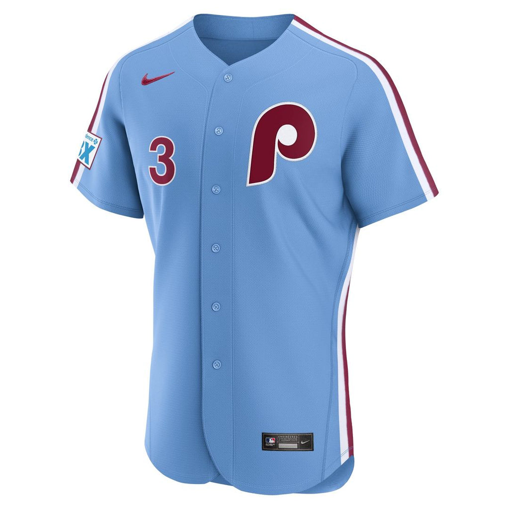 Philadelphia Phillies Nike Bryce Harper Home Authentic Sponsor Patch Baseball Jersey - White
