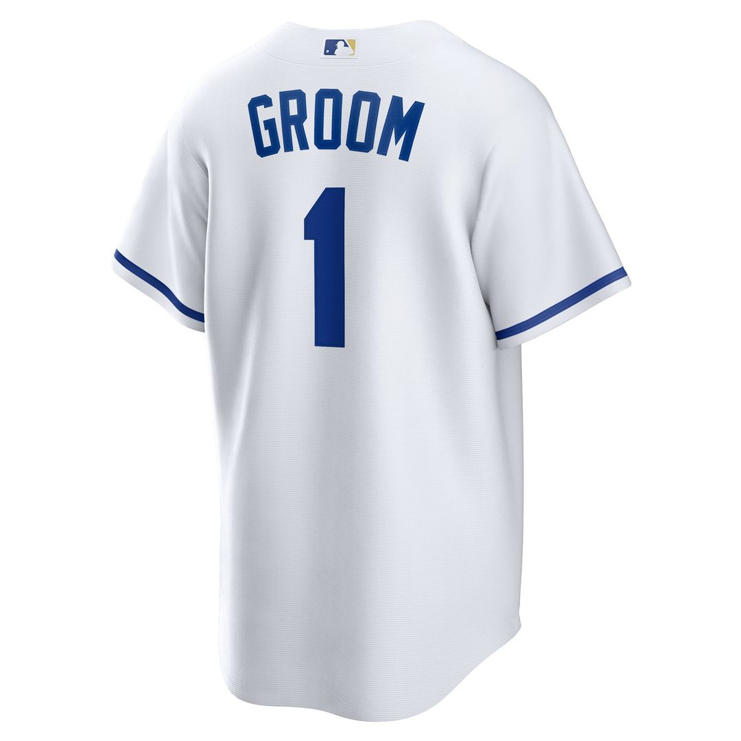 Kansas City Royals Nike #1 Groom Home Replica Baseball Jersey - White