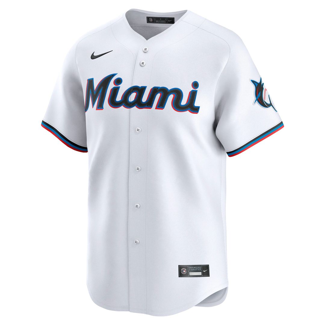 Miami Marlins Nike Home Limited Baseball Jersey - White