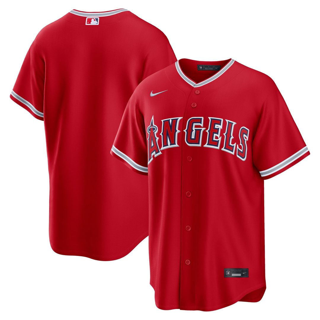 Los Angeles Angels Nike Alternate Replica Baseball Jersey - Red