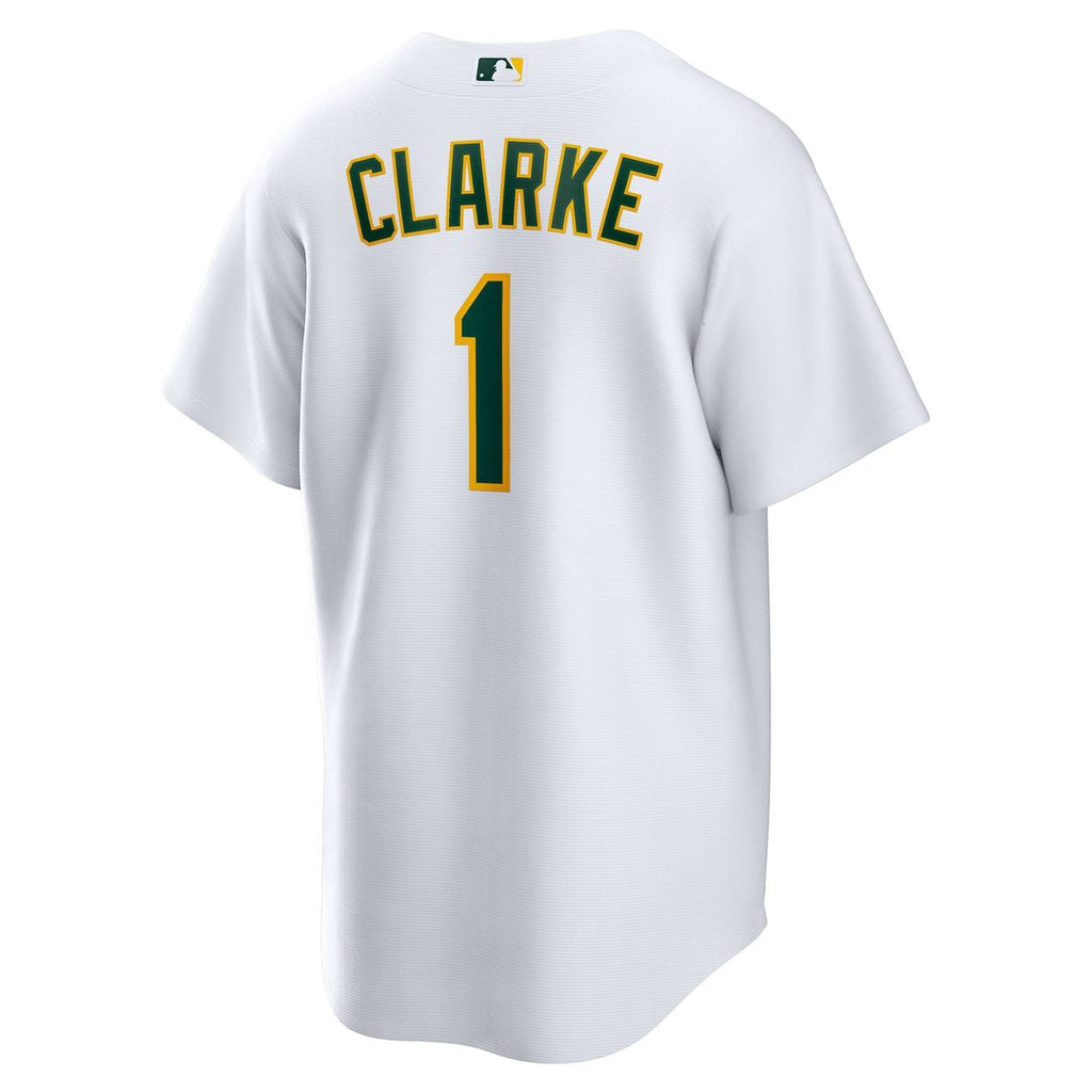 Athletics Nike Denzel Clarke Home Replica Baseball Jersey - White