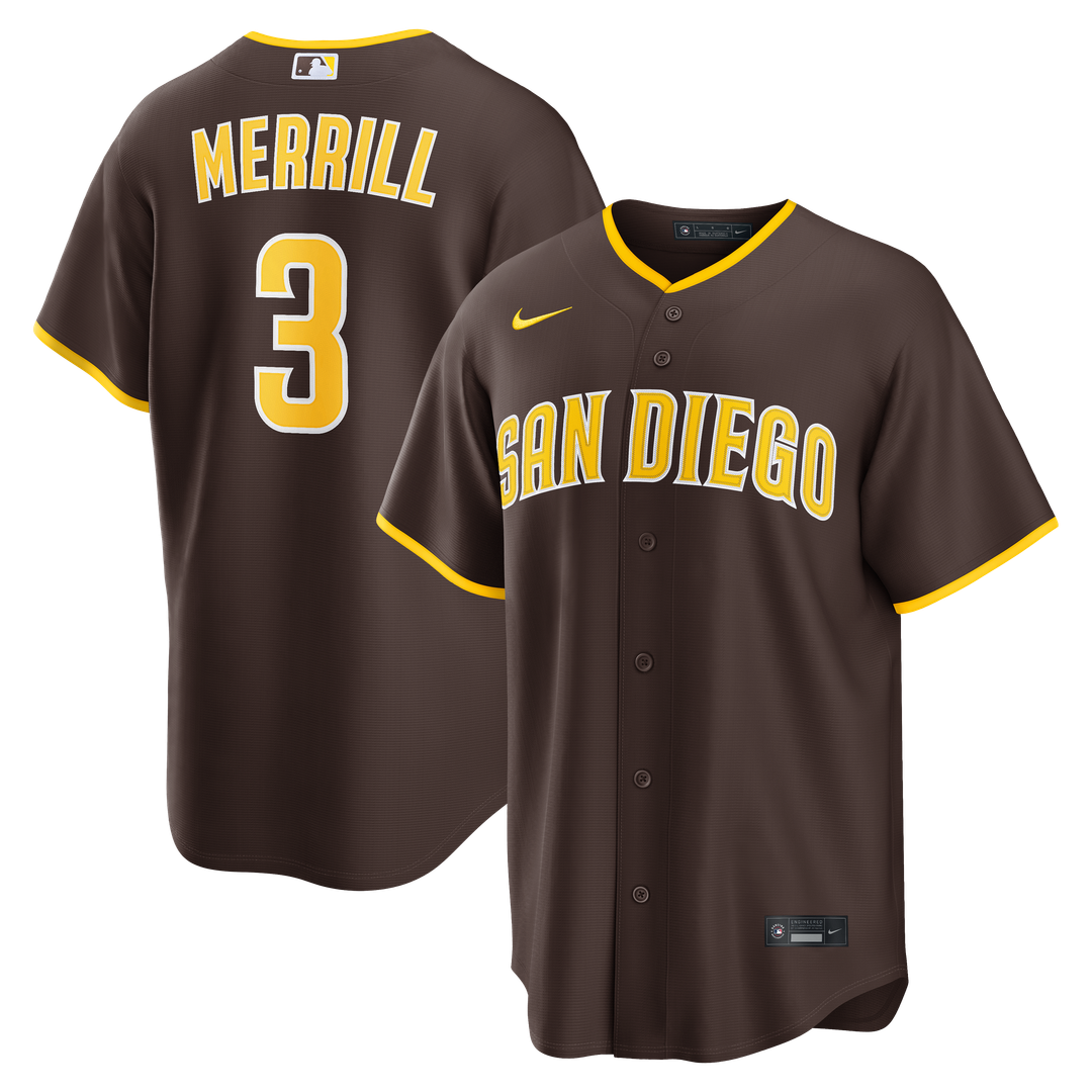 San Diego Padres Nike Jackson Merrill Alternate Replica Baseball Jersey - Sand