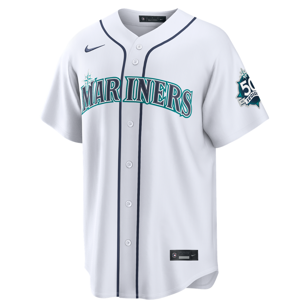 Seattle Mariners Nike Julio Rodríguez Alternate Stadium 50th Season Patch Baseball Jersey - Teal