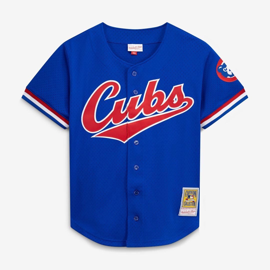 Chicago Cubs Mitchell & Ness Ryne Sandberg Cooperstown Collection 1996 Mesh Batting Practice Button-Up Baseball Jersey - Royal