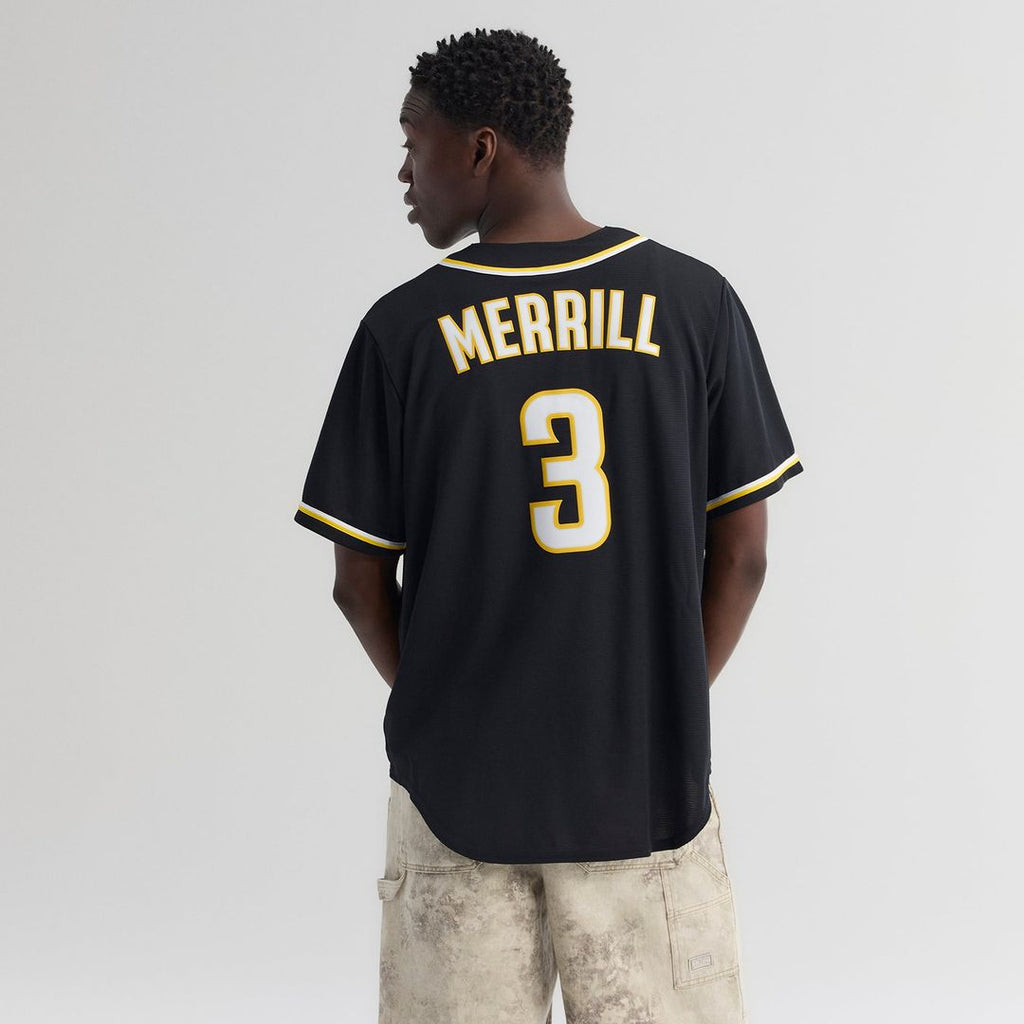 San Diego Padres Nike Jackson Merrill Fashion Replica Black Out Baseball Jersey