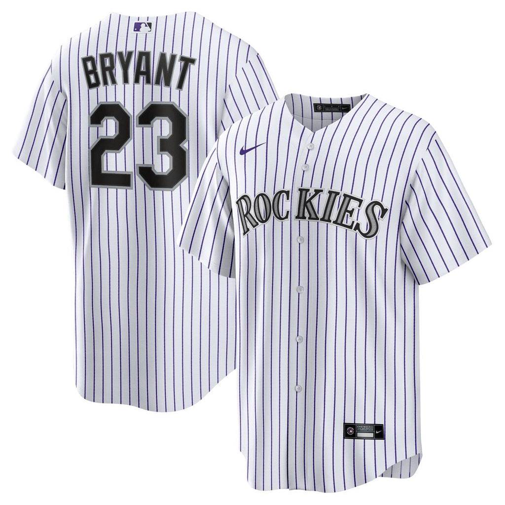 Colorado Rockies Nike Kris Bryant /Purple Replica Baseball Jersey - White