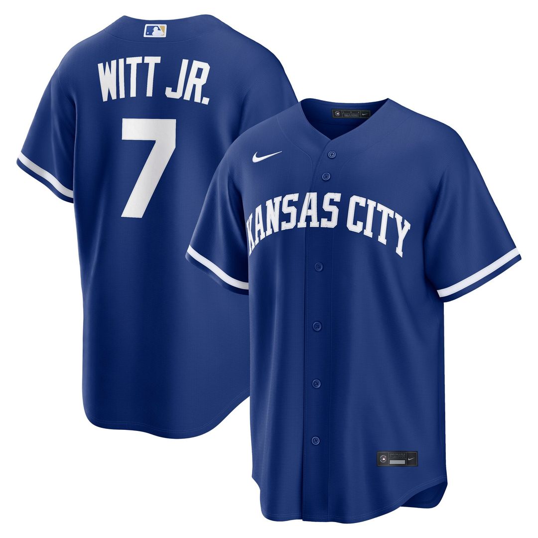 Kansas City Royals Nike Bobby Witt Jr. Alternate Replica Baseball Jersey - Light Blue