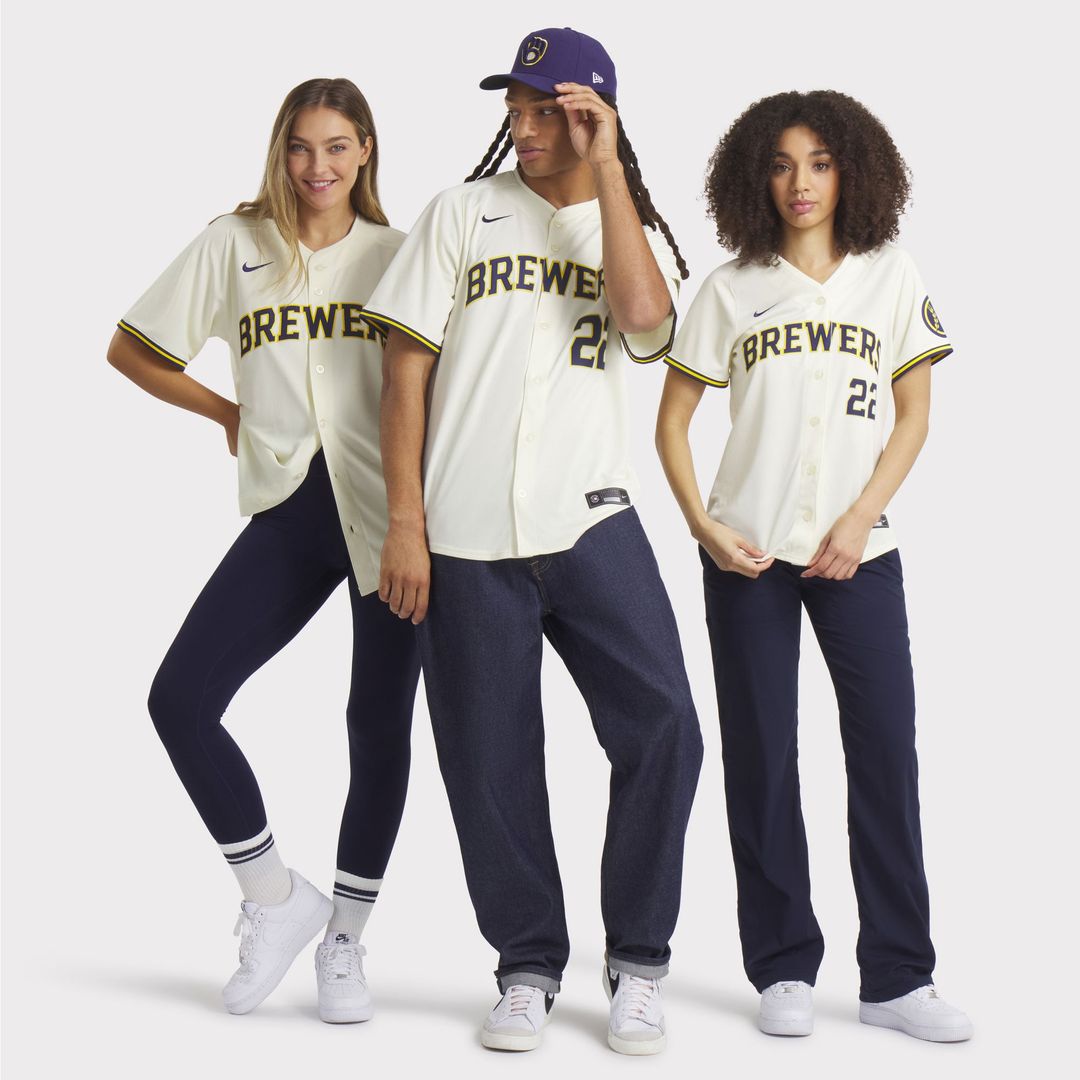 Milwaukee Brewers Nike Christian Yelich Home Limited Baseball Jersey - Cream