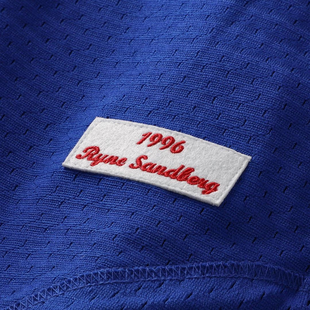 Chicago Cubs Mitchell & Ness Ryne Sandberg Cooperstown Collection 1996 Mesh Batting Practice Button-Up Baseball Jersey - Royal