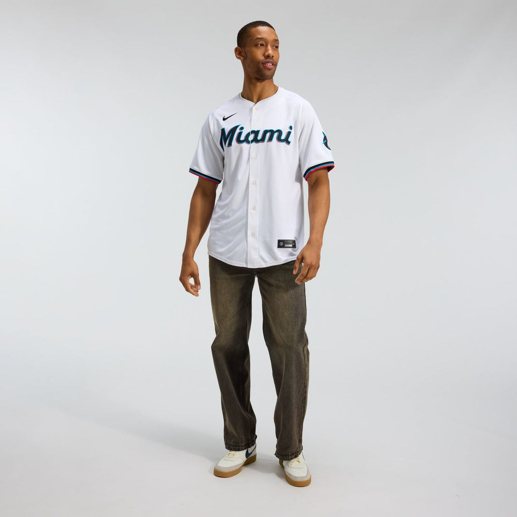 Miami Marlins Nike Home Limited Baseball Jersey - White