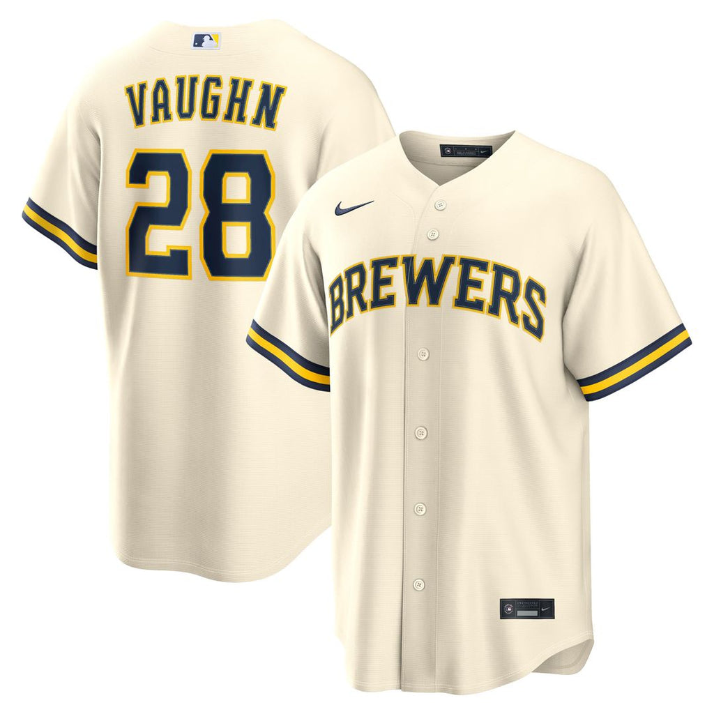 Milwaukee Brewers Nike Andrew Vaughn Home Replica Baseball Jersey - Cream