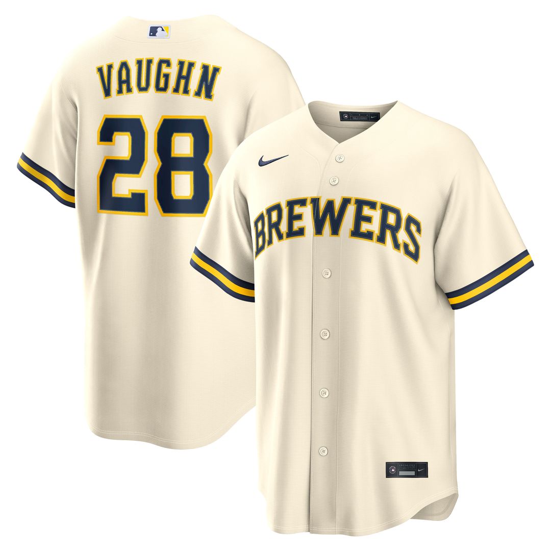 Milwaukee Brewers Nike Andrew Vaughn Home Replica Baseball Jersey - Cream