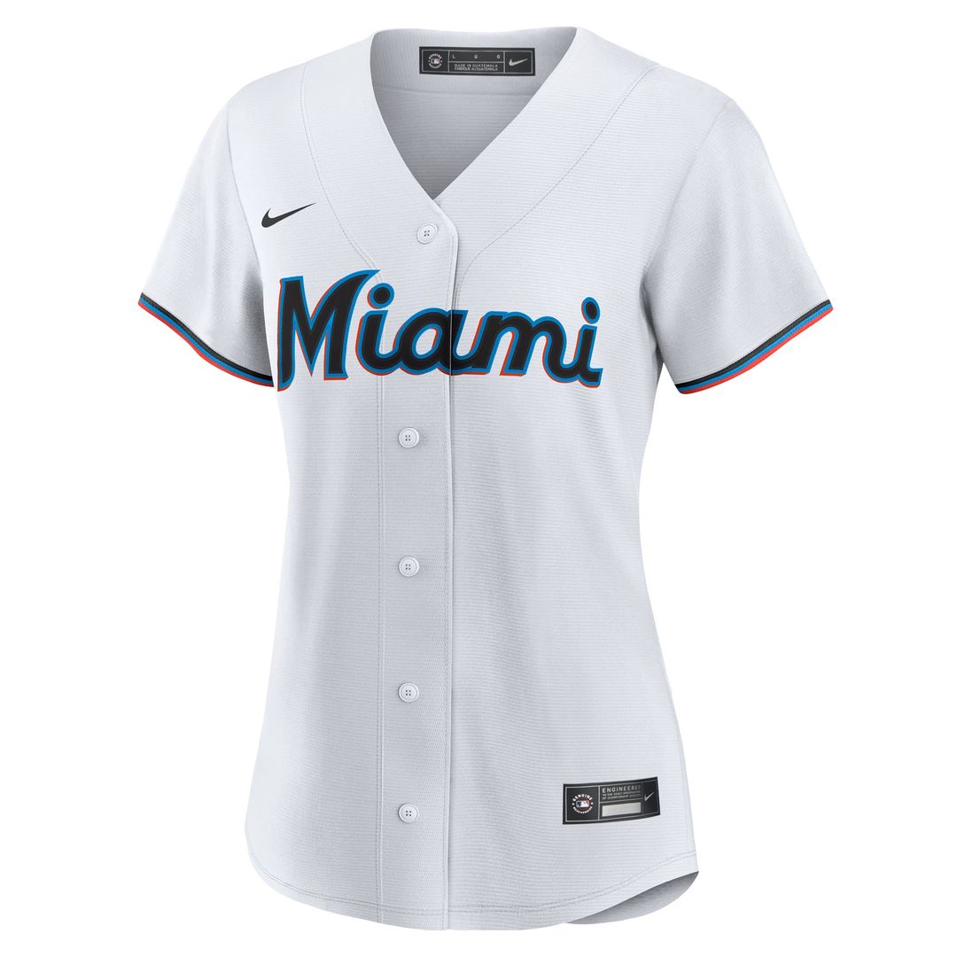 Miami Marlins Nike Women's Connor Norby Home Replica Baseball Jersey - White