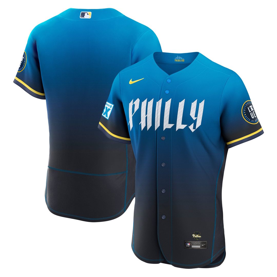 Philadelphia Phillies Nike City Connect Authentic Sponsor Patch Baseball Jersey - Navy
