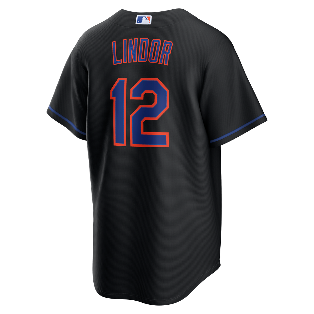 New York Mets Nike Francisco Lindor Alternate Replica Baseball Jersey - Black