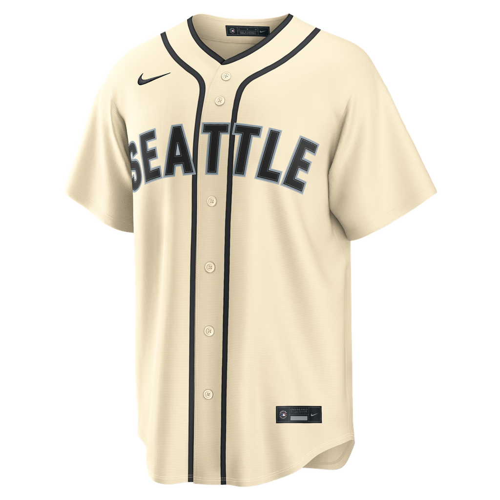 Seattle Mariners Nike Cal Raleigh Alternate Replica Baseball Jersey - Cream