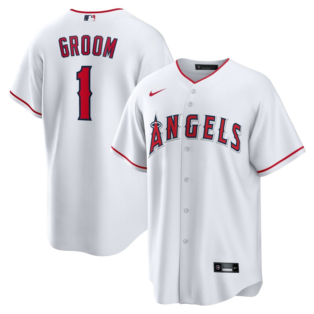 Los Angeles Angels Nike #1 Groom Home Replica Baseball Jersey - White