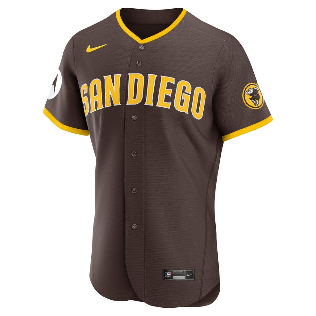 San Diego Padres Nike Road Sponsor Patch Authentic Baseball Jersey - Brown