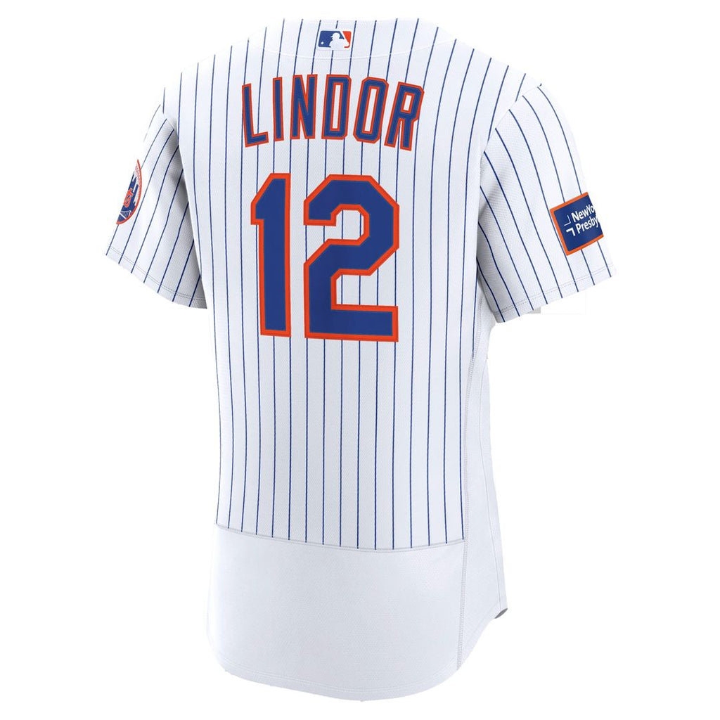 New York Mets Nike Francisco Lindor Alternate Authentic Sponsor Patch Baseball Jersey - Black