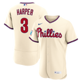 Philadelphia Phillies Nike Bryce Harper Alternate Authentic Sponsor Patch Baseball Jersey - Cream
