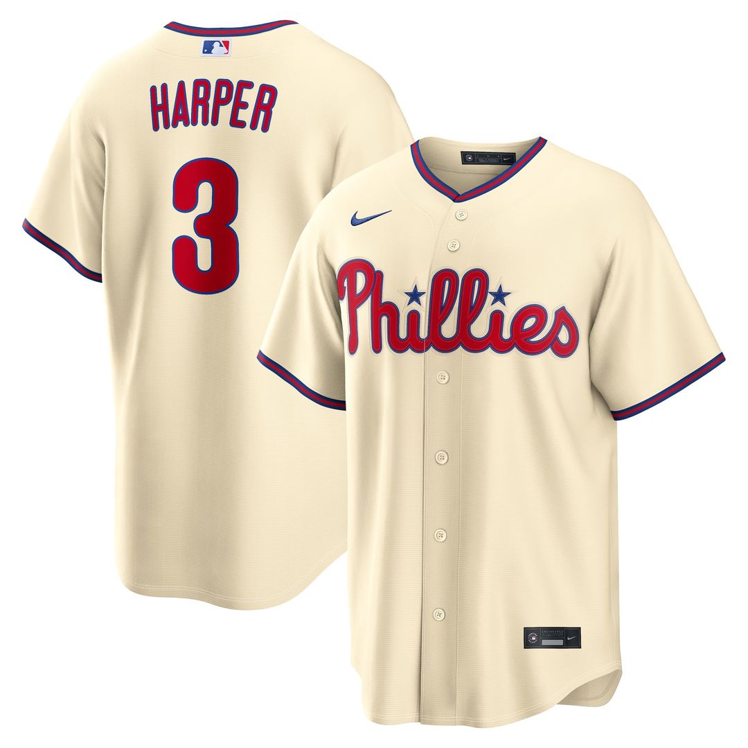 Philadelphia Phillies Nike Bryce Harper Road Replica Baseball Jersey - Gray