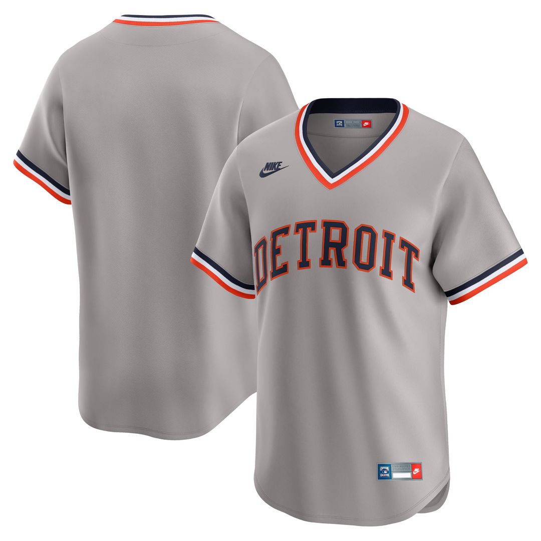Detroit Tigers Nike Cooperstown Collection Limited Baseball Jersey - Gray