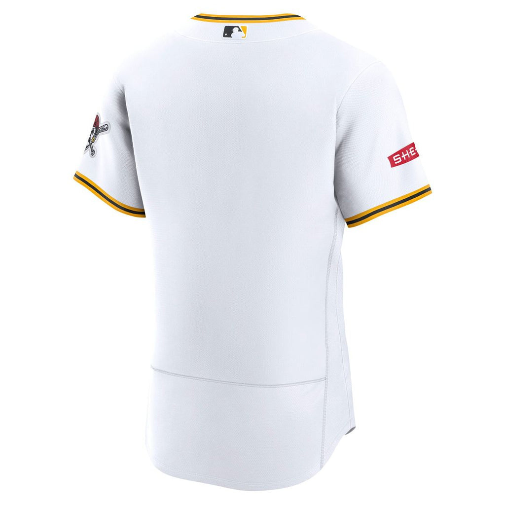 Pittsburgh Pirates Nike Home Sponsor Patch Authentic Baseball Jersey - White