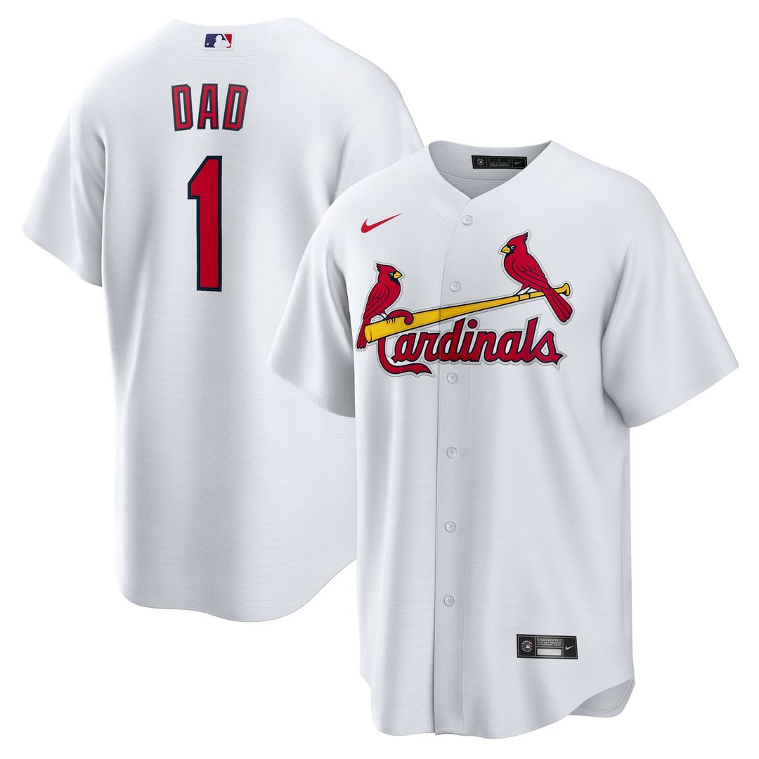 St. Louis Cardinals Nike #1 Dad Home Replica Baseball Jersey - White