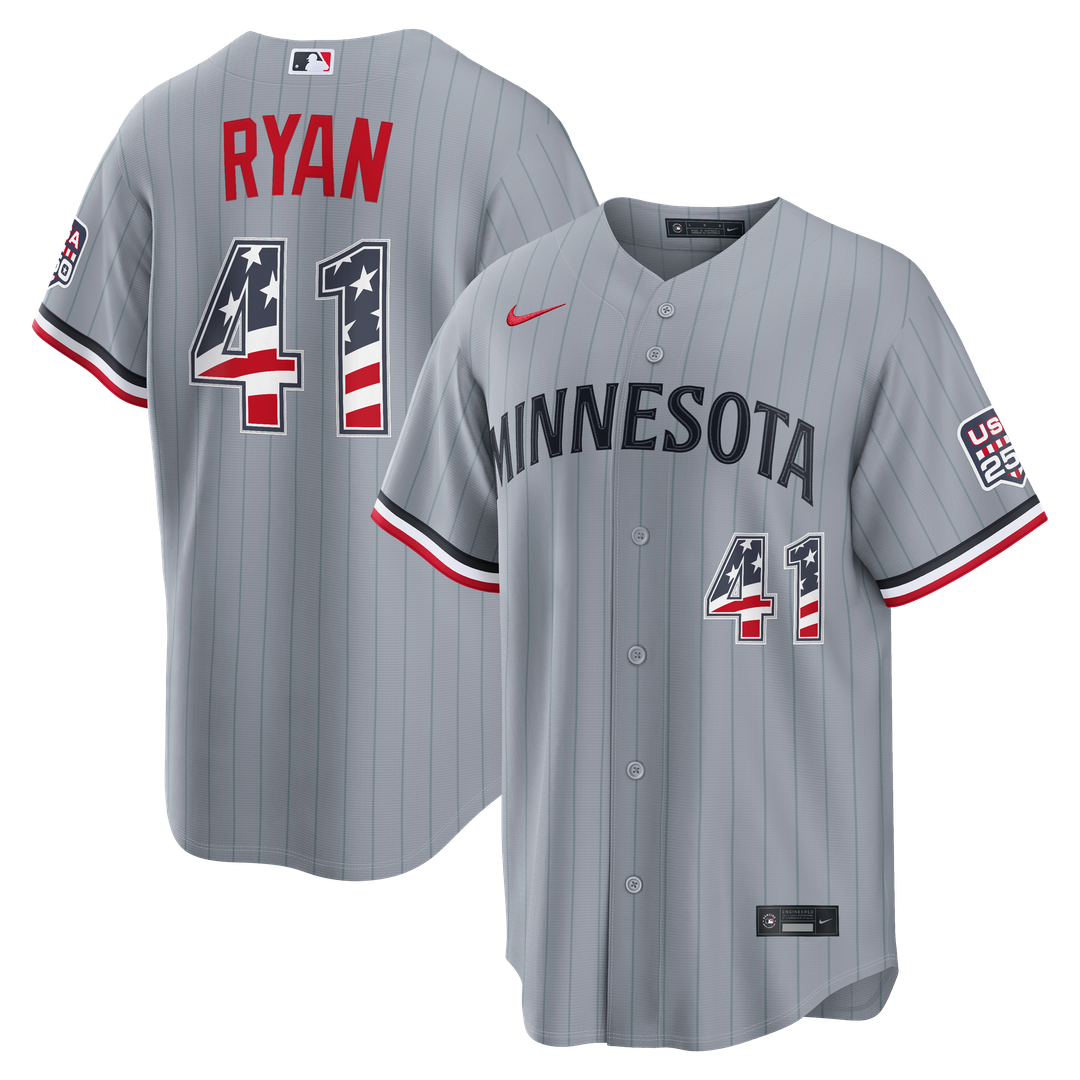 Minnesota Twins Nike Fourth of July Joe Ryan USA 250 Stadium Baseball Jersey - Gray