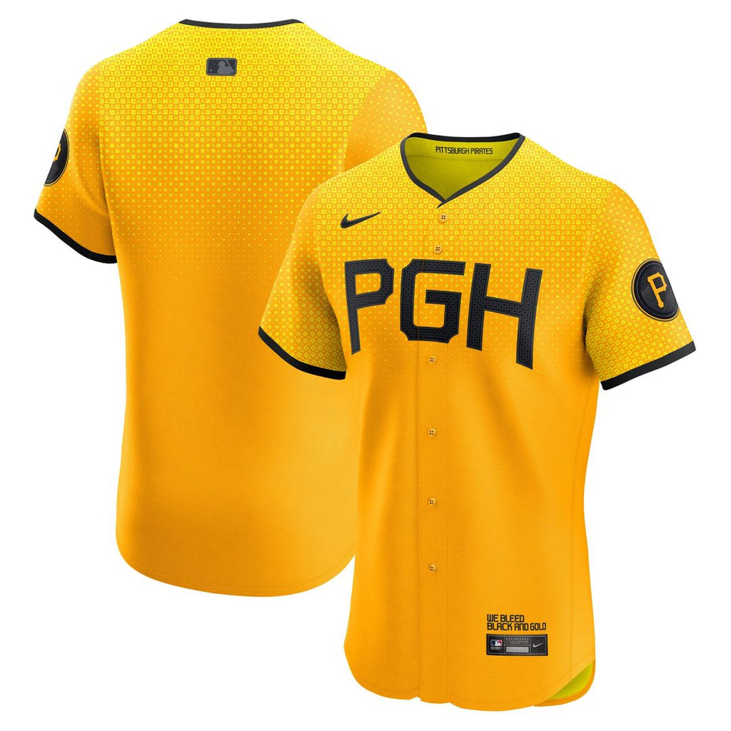 Pittsburgh Pirates Nike City Connect Elite Baseball Jersey - Gold