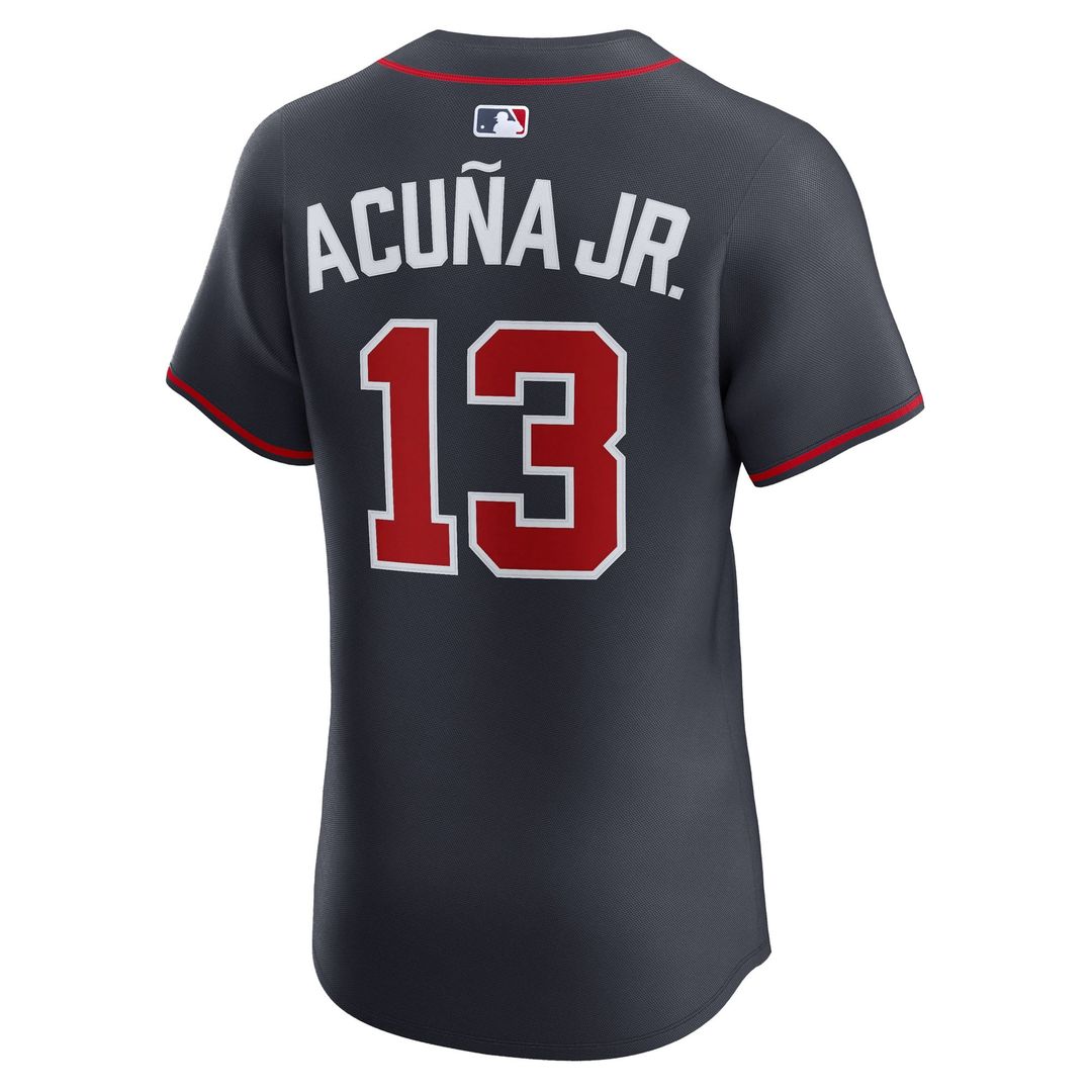 Atlanta Braves Nike Ronald Acuña Jr. Alternate Elite Baseball Jersey - Navy