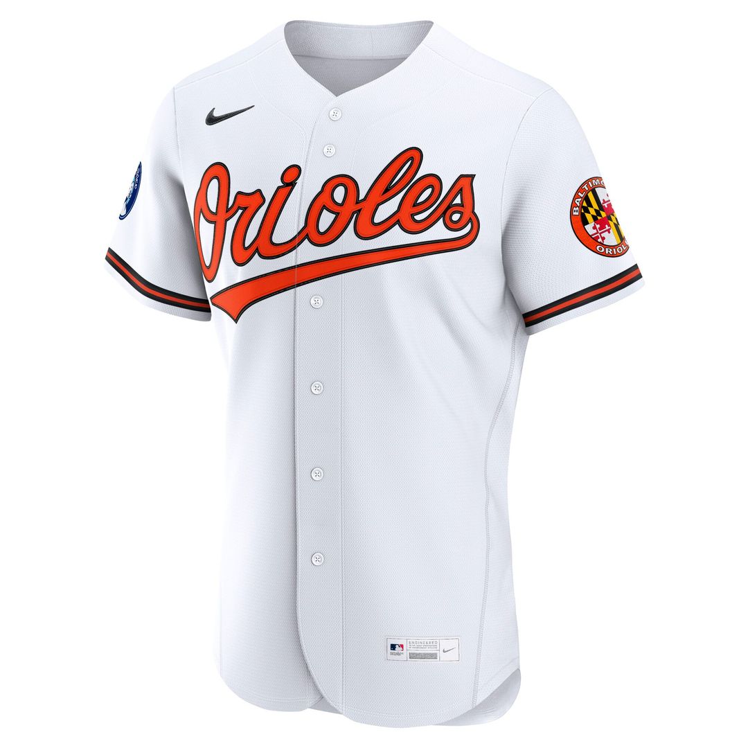 Baltimore Orioles Nike Home Sponsor Patch Authentic Baseball Jersey - White