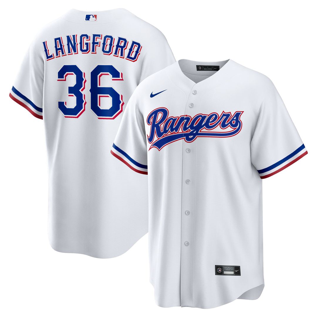Texas Rangers Nike Wyatt Langford Home Replica Baseball Jersey - White