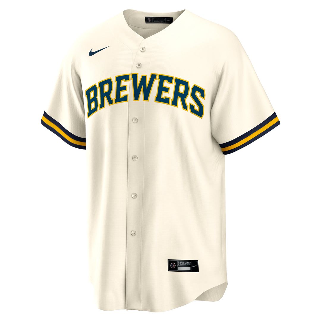 Milwaukee Brewers Nike Sal Frelick Home Replica Baseball Jersey - Cream