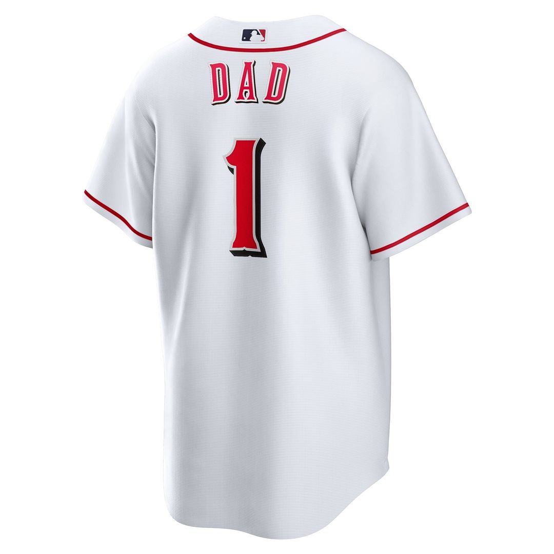 Cincinnati Reds Nike #1 Dad Home Replica Baseball Jersey - White