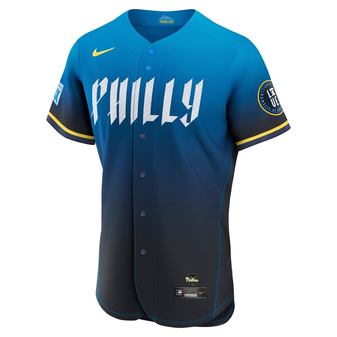Philadelphia Phillies Nike Trea Turner City Connect Authentic Sponsor Patch Baseball Jersey - Navy
