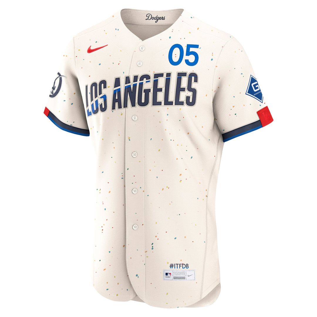 Los Angeles Dodgers Nike Freddie Freeman City Connect Authentic Sponsor Patch Baseball Jersey - Cream