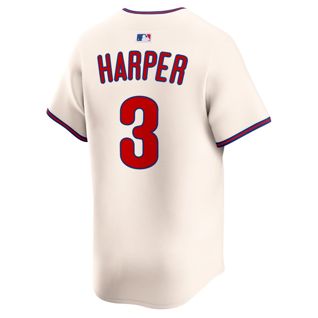 Philadelphia Phillies Nike Bryce Harper Alternate Limited Baseball Jersey - Cream