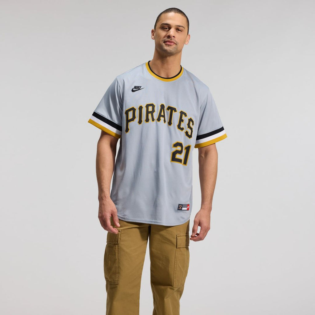 Pittsburgh Pirates Nike Roberto Clemente Throwback Cooperstown Collection Limited Baseball Jersey - Gray
