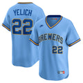 Milwaukee Brewers Nike Christian Yelich Cooperstown Collection Limited Baseball Jersey - Powder Blue