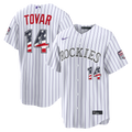 Colorado Rockies Nike Fourth of July Ezequiel Tovar USA 250 Stadium Baseball Jersey - White