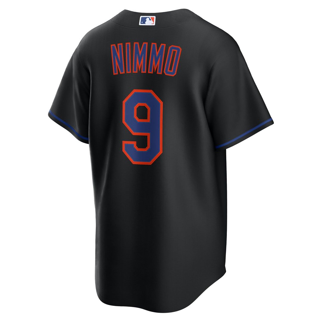 New York Mets Nike Brandon Nimmo Alternate Replica Baseball Jersey - Black