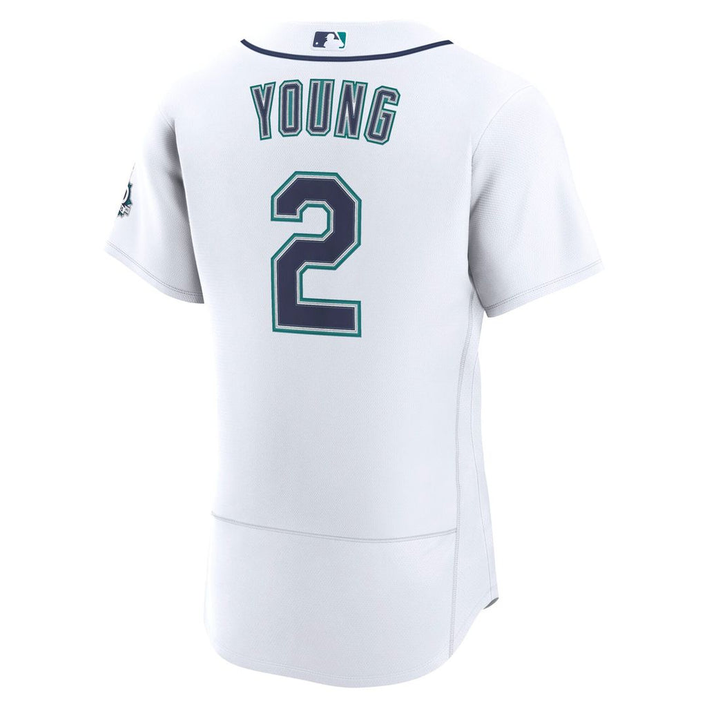 Seattle Mariners Nike Cole Young Home 50th Season Authentic Baseball Jersey - White